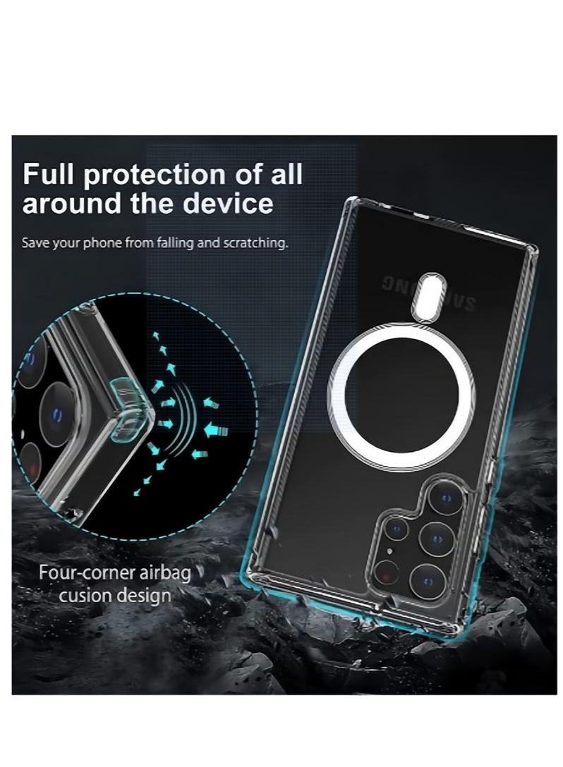 Case Cover Clear for Samsung Galaxy S25 Ultra with Support Magsafe Charger Charging Thin Shockproof and Transparent Non-yellow Case  - Image 5