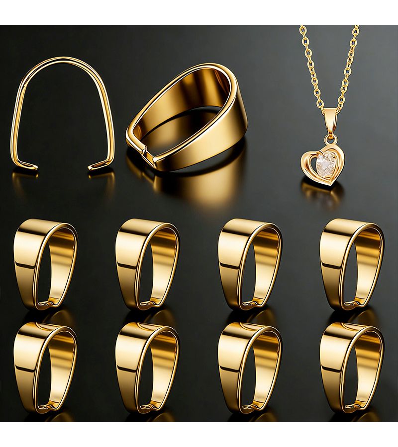 18K Gold Plated Stainless Steel Jewelry Clasps Golden 8.7mm 10 Pcs for DIY Bracelet Necklace Earring - Image 1