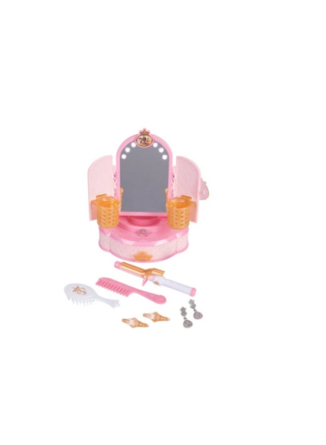 Disney Princess Style Hair & Make up Mirror with LED Lights, Battery Operated | Realistic Beauty Accessories | Pretend Play Dress Up | Role Play | Fashion Dress Up | Beauty Playset | Gift for Girls - Image 2
