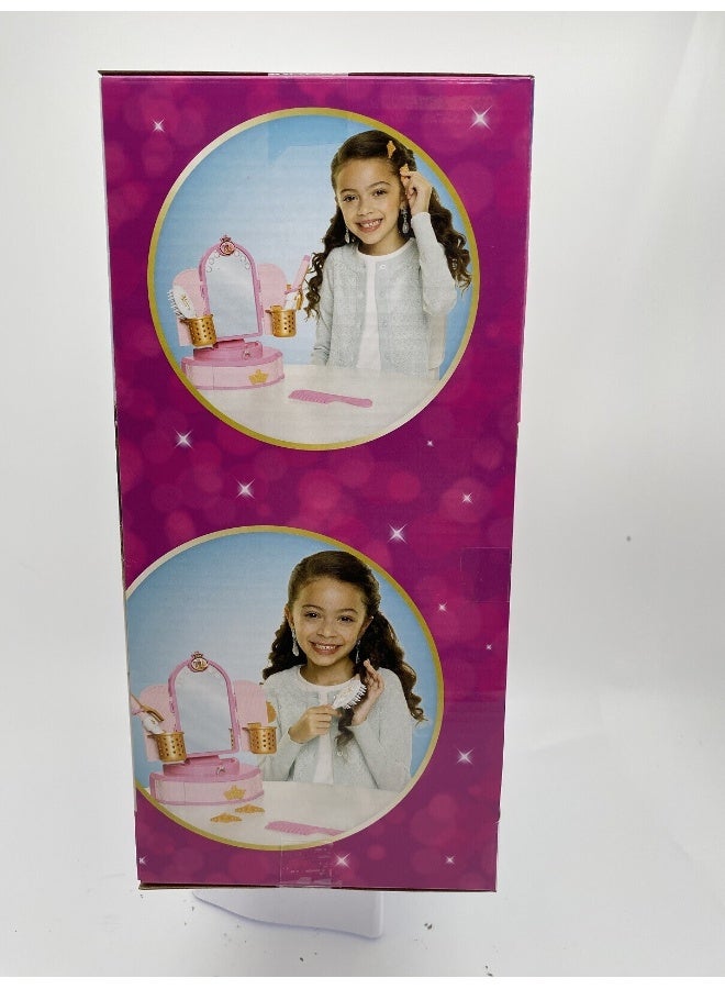 Disney Princess Style Hair & Make up Mirror with LED Lights, Battery Operated | Realistic Beauty Accessories | Pretend Play Dress Up | Role Play | Fashion Dress Up | Beauty Playset | Gift for Girls - Image 3