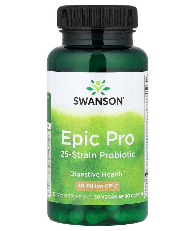 SWANSON Epic Pro 25-Strain Probiotic 30 Billion CFU 30 Vegan Embo Caps® AP