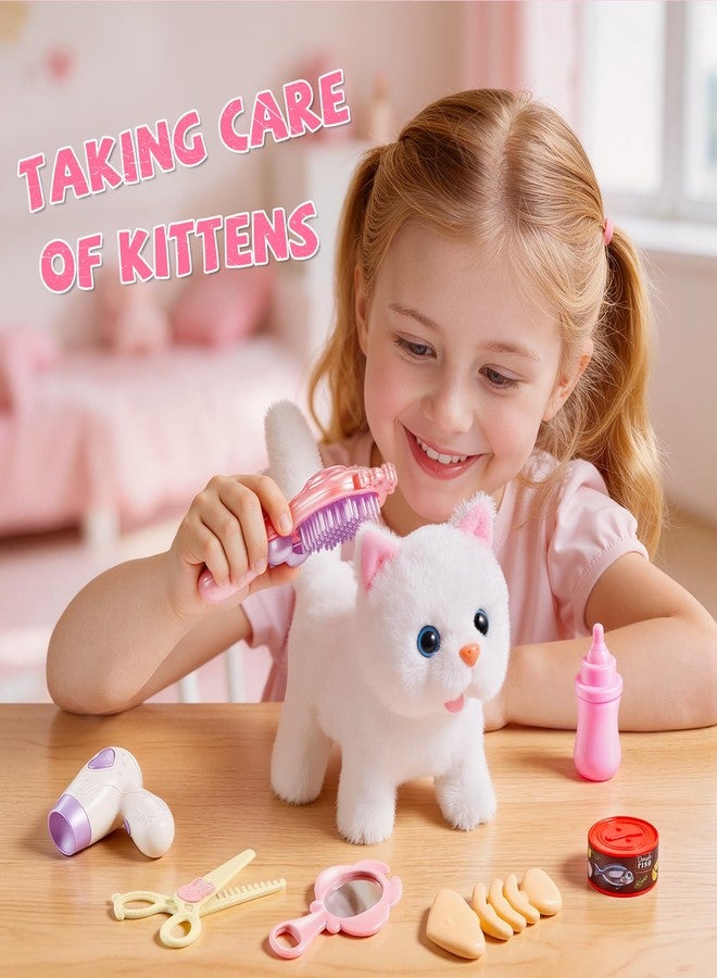 MEWOCHEE Cat Toys for Kids Girls 3 4 5 6 Year old, Interactive Toy Cat with Walking and Meowing, Electronic Robot Stuffed Cat, Pretend Play Toys for Toddler 3-5 6-8, Idea Birthday Gifts for 5 Year old Girls - Image 4