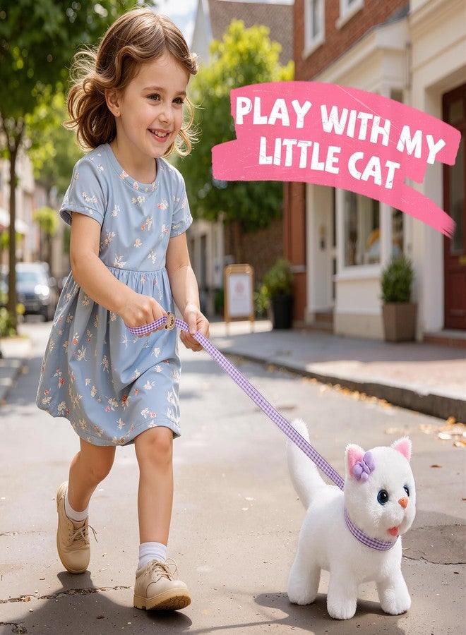 MEWOCHEE Cat Toys for Kids Girls 3 4 5 6 Year old, Interactive Toy Cat with Walking and Meowing, Electronic Robot Stuffed Cat, Pretend Play Toys for Toddler 3-5 6-8, Idea Birthday Gifts for 5 Year old Girls - Image 2