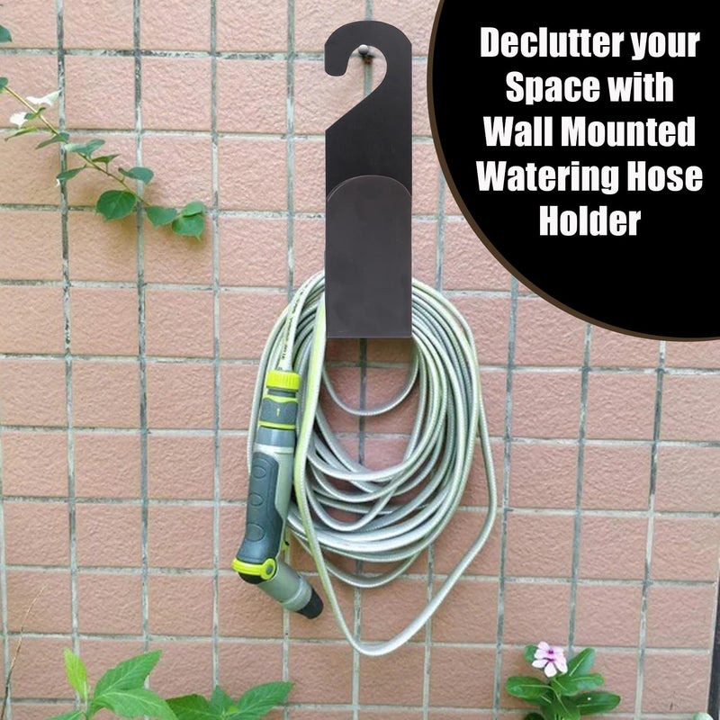 ORILEY حامل خرطوم الحديقة MS متين ثقيل الوزن مثبت على الحائط لحامل خرطوم الري محمول للفناء والخارج (أسود، عبوة من 1) - Image 5