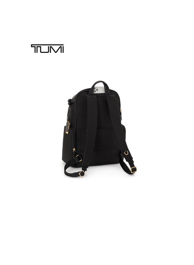 Tumi حقيبة لابتوب نسائية من تومي فويجور عالية الجودة عصرية باللون الأسود والذهبي، حقيبة ظهر سوداء مع لمسات ذهبية هدية - Image 5