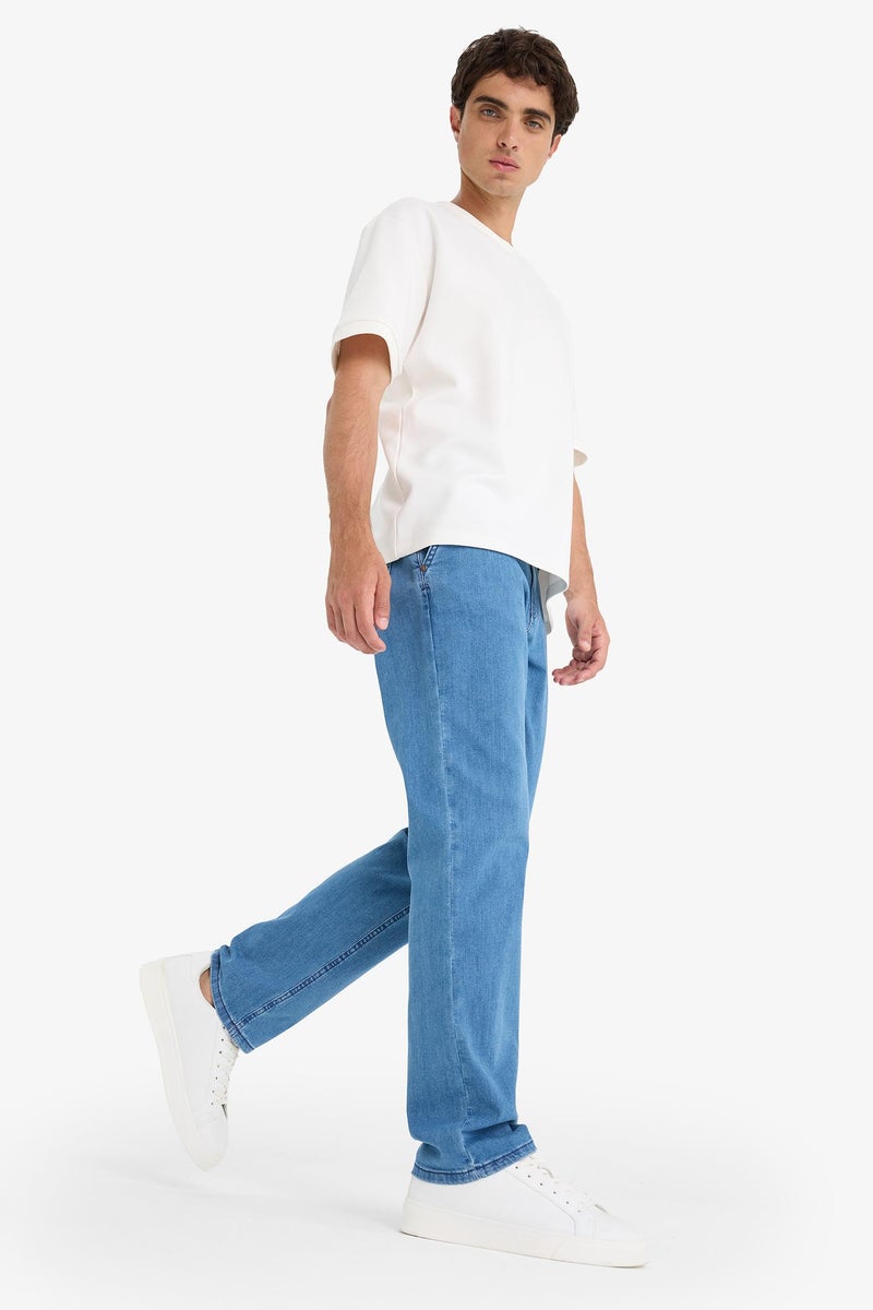 DeFacto Blue Man Sergio Regular Fit Regular Waist Straight Jeans Casual - Image 2