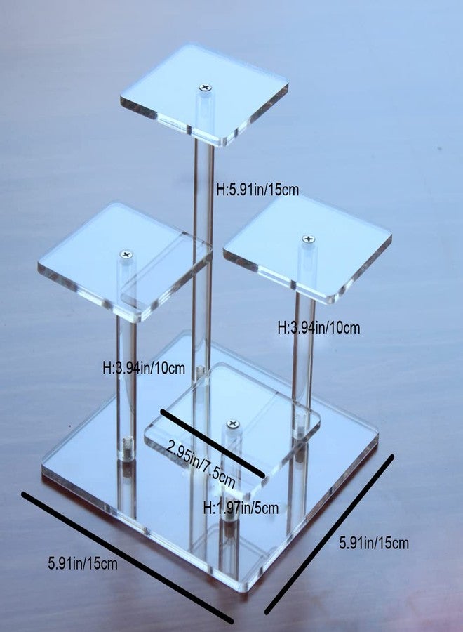 Fengtaike 4-Tier Clear Acrylic Riser Display Stand for Action Figures, Jewelry & Collectibles - Image 3