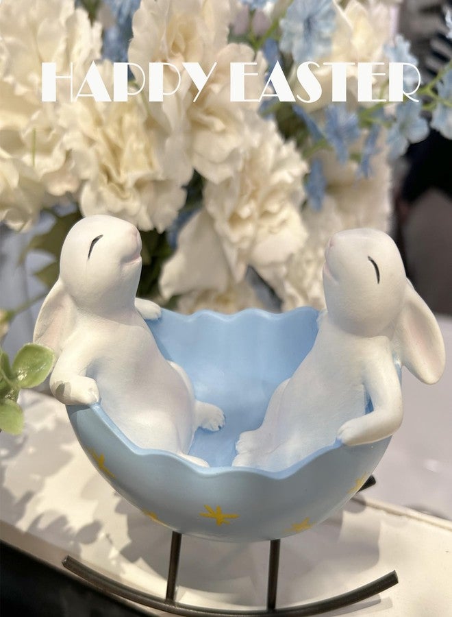 realideas Easter Bunny Candy Dish, Easter Serving Dish, Decorative Bowls Spring Indoor Home Decor Bunny Figurines Rabbit Candy Dish Serving Bowl - Home Decor Centerpiece Bunny Collectible Figurines - Image 3