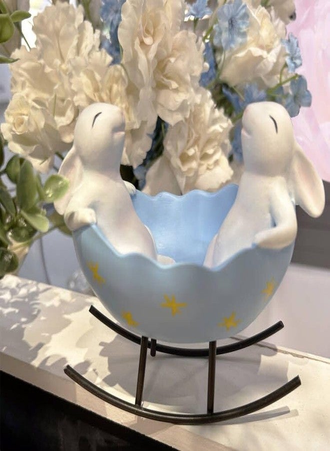 realideas Easter Bunny Candy Dish, Easter Serving Dish, Decorative Bowls Spring Indoor Home Decor Bunny Figurines Rabbit Candy Dish Serving Bowl - Home Decor Centerpiece Bunny Collectible Figurines - Image 2