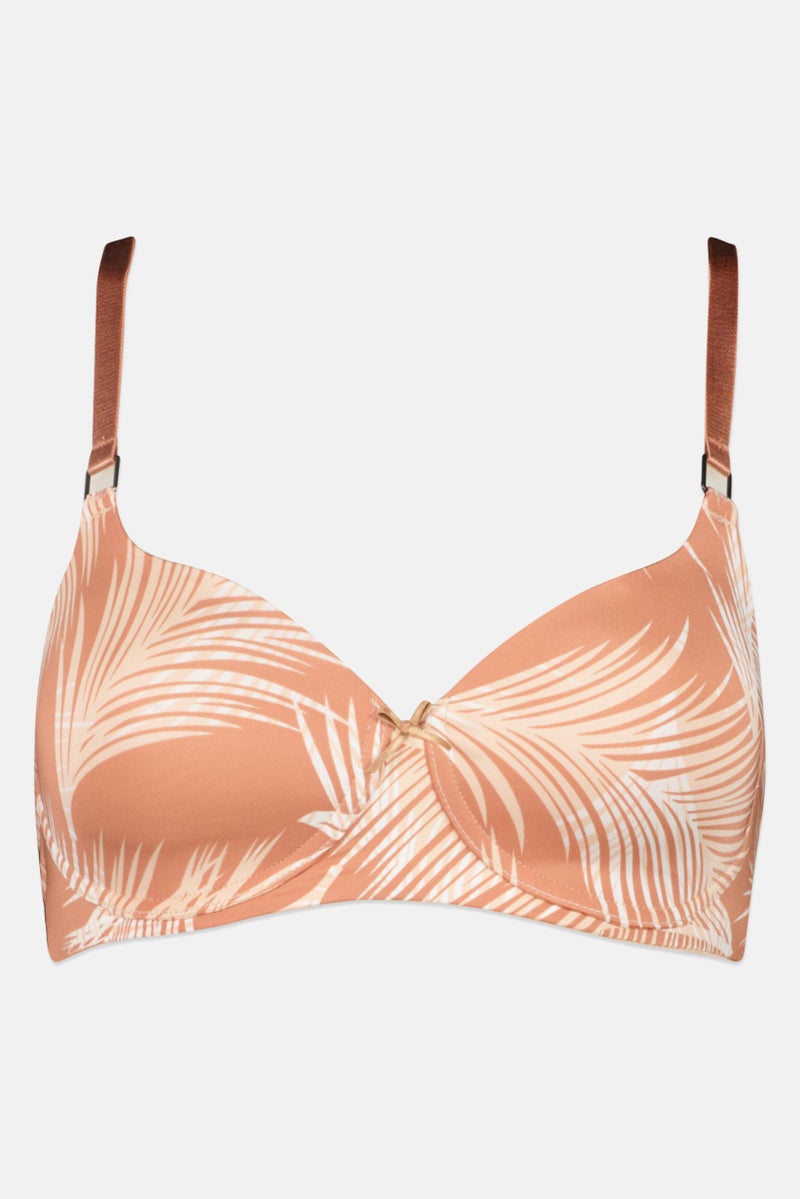 TRIUMPH Women Allover Print Padded Non Wire Bra, Multicolor - Image 1