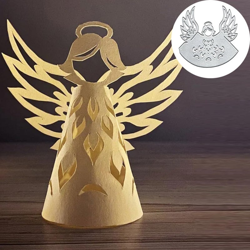 BeetirryHu Christmas Heart Angel Tealight Metal Die Cuts Scrapbooking DIY Template Art Deco Style