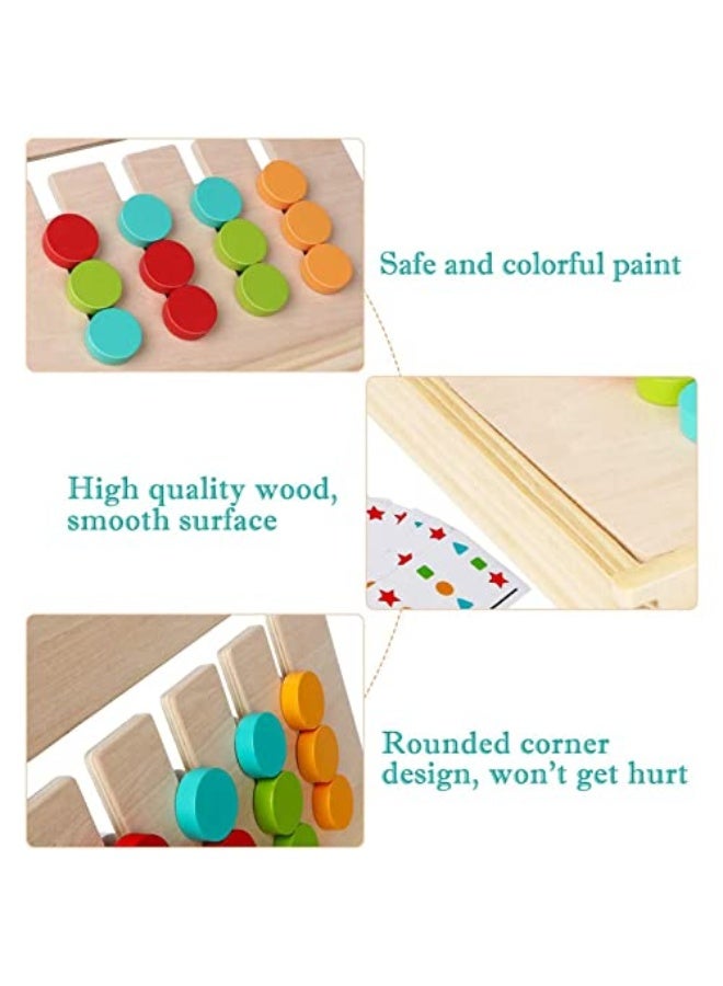 ألعاب التعلم من مونتيسوري، ألغاز انزلاقية، مطابقة الألوان والأشكال، ألعاب منطقية، ألعاب تعليمية من الخشب للأطفال، الأولاد والبنات بعمر 3 إلى 7 سنوات، ألعاب سفر بالطائرة، هدايا عيد الميلاد. - Image 5