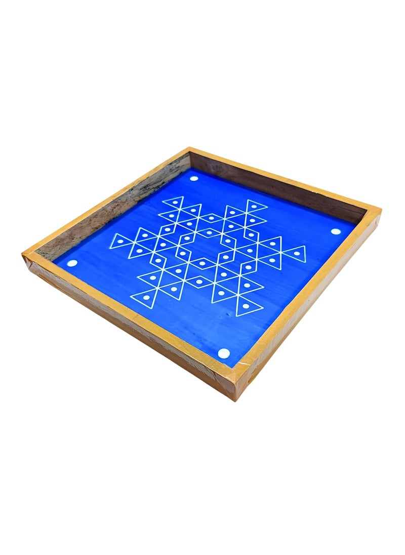 anciently Anciently Star Flower Padi Kolam Rangoli Stencil Wooden, Rangoli Sacha Wooden, 1 Piece (10x10 Inches)  - Image 1