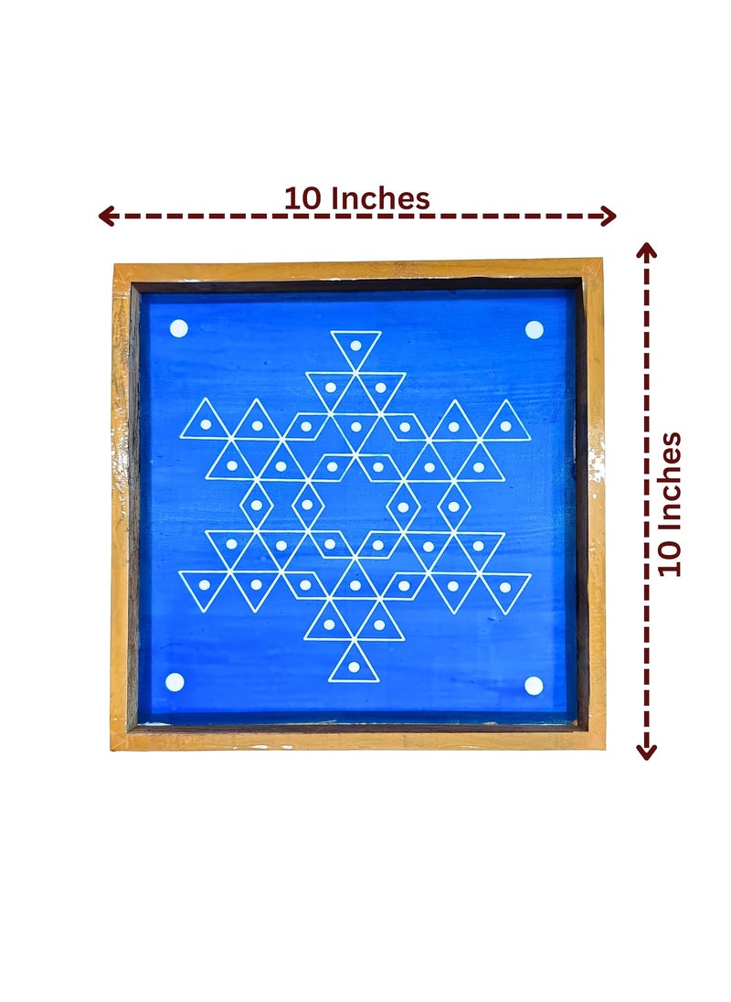 anciently Anciently Star Flower Padi Kolam Rangoli Stencil Wooden, Rangoli Sacha Wooden, 1 Piece (10x10 Inches)  - Image 3