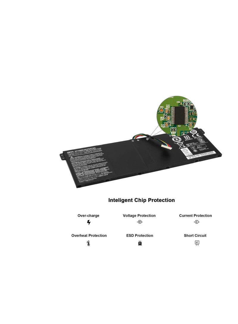 Terabyte AC14B8K AP14B8K Laptop Battery Replacement for Acer Chromebook C730 C810 C910 CB3-111 CB5-311 CB5-571 CB3-531 Aspire ES1-311 ES1-411 ES1-421 ES1-431 ES1-431 ES1-421 ES1 ES1-421 ES1 ES1-421 -520 - Image 3