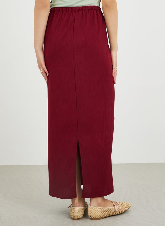 تايك تو تنورة ماكسي بقصة واسعة بنسيج مزخرف - Image 4