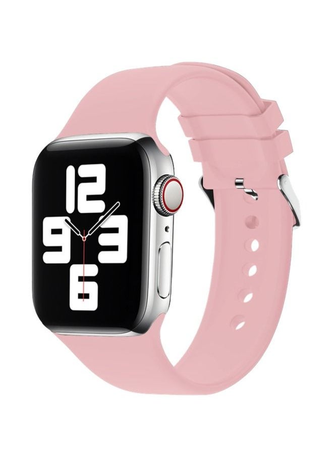 GREEN LION Green Lion Silicone Band with Buckle Watch Strap for Apple Watch 42/44/45MM - Light Pink 
