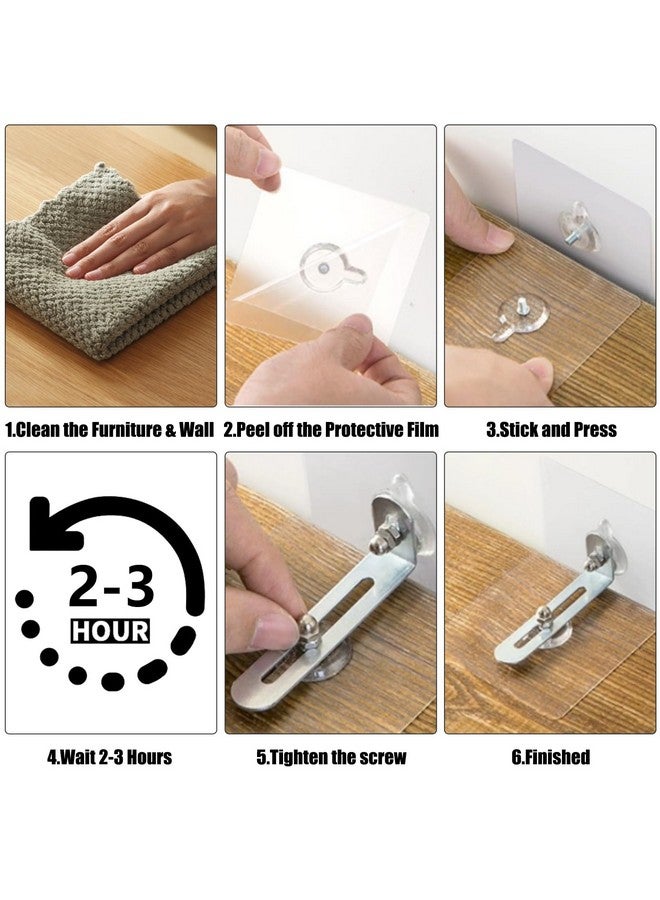 AccEncyc No Drill Furniture Anchors 6 Packs Anti Tip Furniture Straps Kit Adhesive Furniture Wall Anchors for Baby Proofing, Secure Bookcase Dresser Shelf Cabinet Wall - Image 3