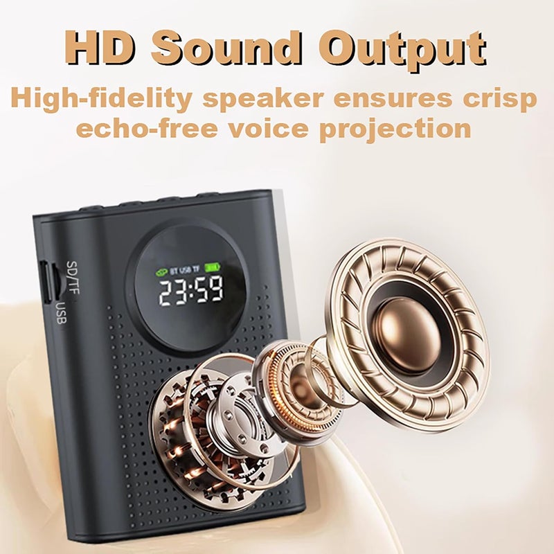 BSONE Voice Amplifier with Wireless Microphone for Teachers – Portable Bluetooth Clip-On PA System with Lapel Mic and Speaker for Classroom,Tour Guide, Meeting Presentation, Conference - Image 3