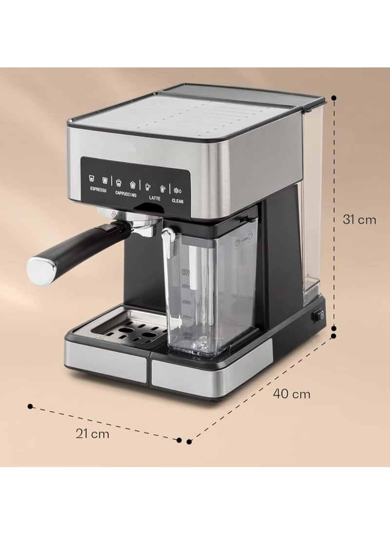 Professional Espresso Coffee Maker, Espresso Maker Cappuccino & Latte Macchiato, Professional Espresso Machine With 3 Types of Coffee Maker With Glass Shot, Espresso Machine For Home & Office