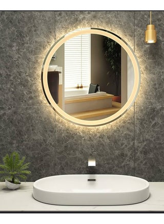Circular illuminated bathroom mirrors, elegant shape, make your bathroom distinctive, diameter 55 cm - pzsku/Z49636D6D1F61CA718A35Z/45/1745953990/e9607301-b3fb-49cc-ac60-67d6f9c0a41a