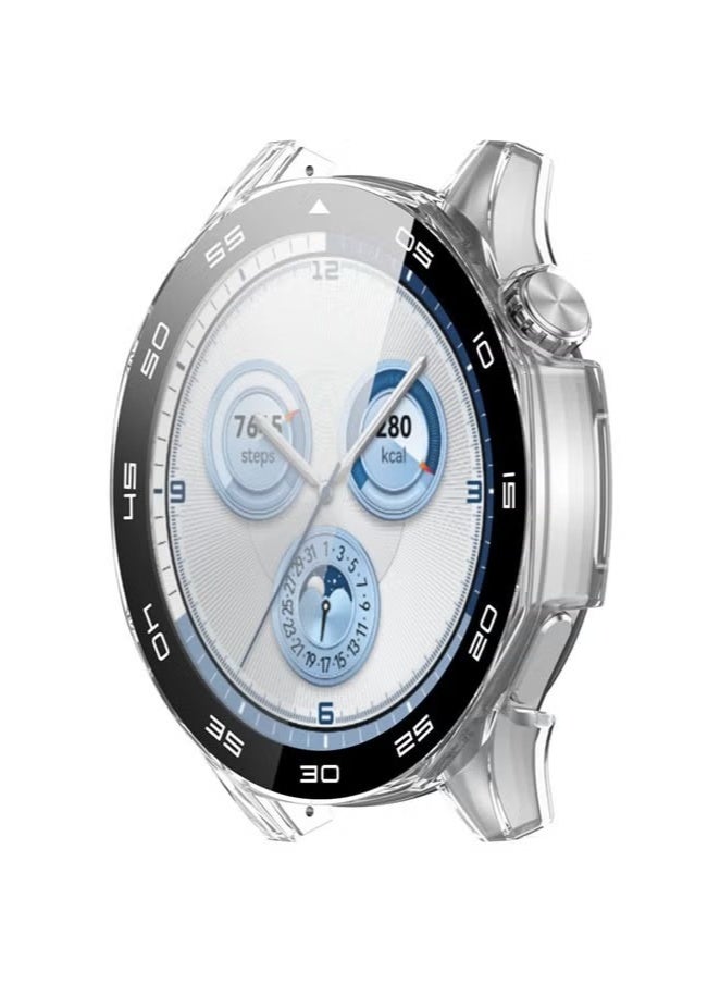 حافظة صلبة من البولي كربونات لساعة هواوي GT5 مقاس 46 مم مع واقي شاشة من الزجاج المقوى متوافق مع غطاء حماية من الصدمات وفيلم حساس للمس (شفاف) - Image 3