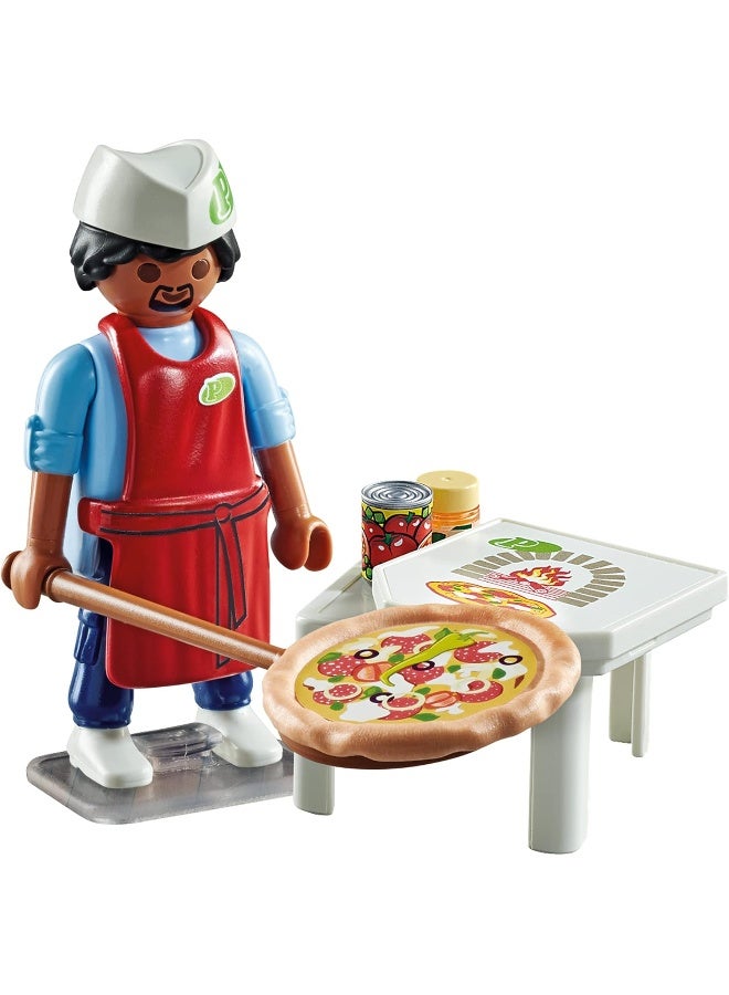 بلاي موبيل بلايموبيل طباخ البيتزا مع ملحقات، أدوات بيتزا قابلة للعب، مكونات، ومشهد طبخ تفاعلي | الموديل 71161 | لعبة إبداعية للأطفال من عمر 4 سنوات فما فوق | 71161 - Image 2