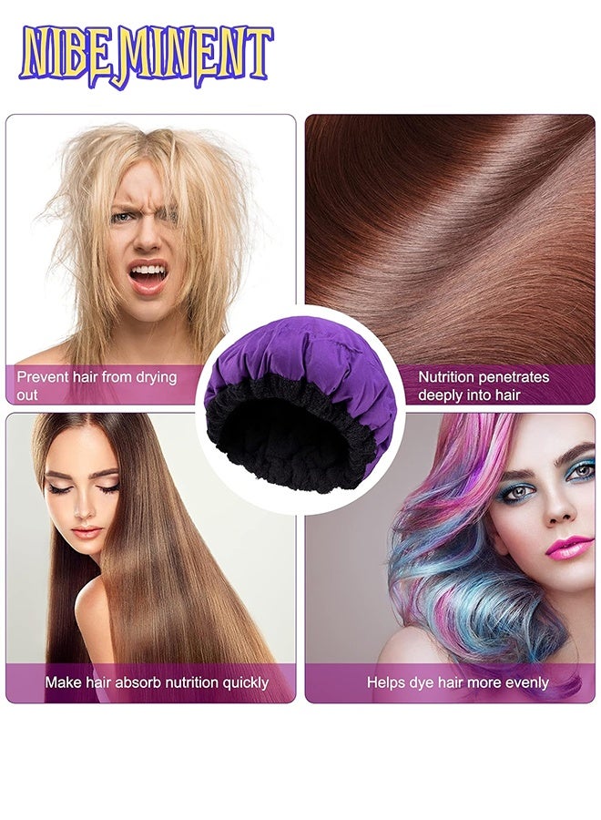 NIBEMINENT Microwavable Hot Head Thermal Heat Caps Flaxseed Baked Oil Care Heating Caps Hair Mask Deep Conditioning Thermal Heating Steamer - Image 5