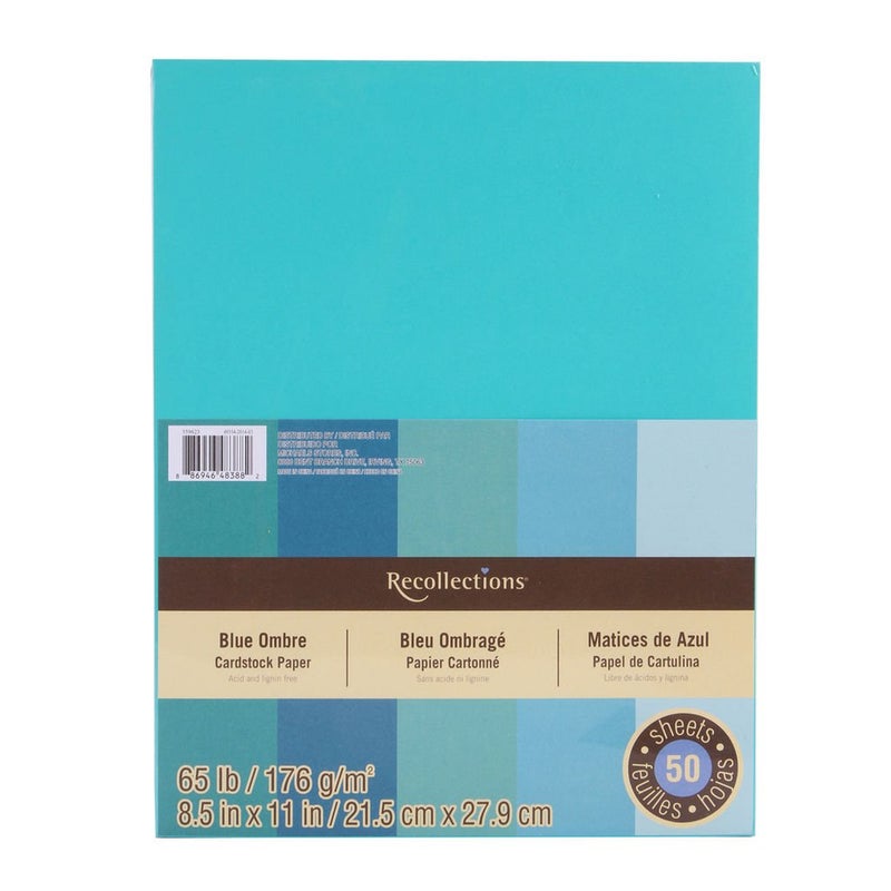 Recollections Cardstock Paper Blue Ombre 8 12 x 11 Value 2pack