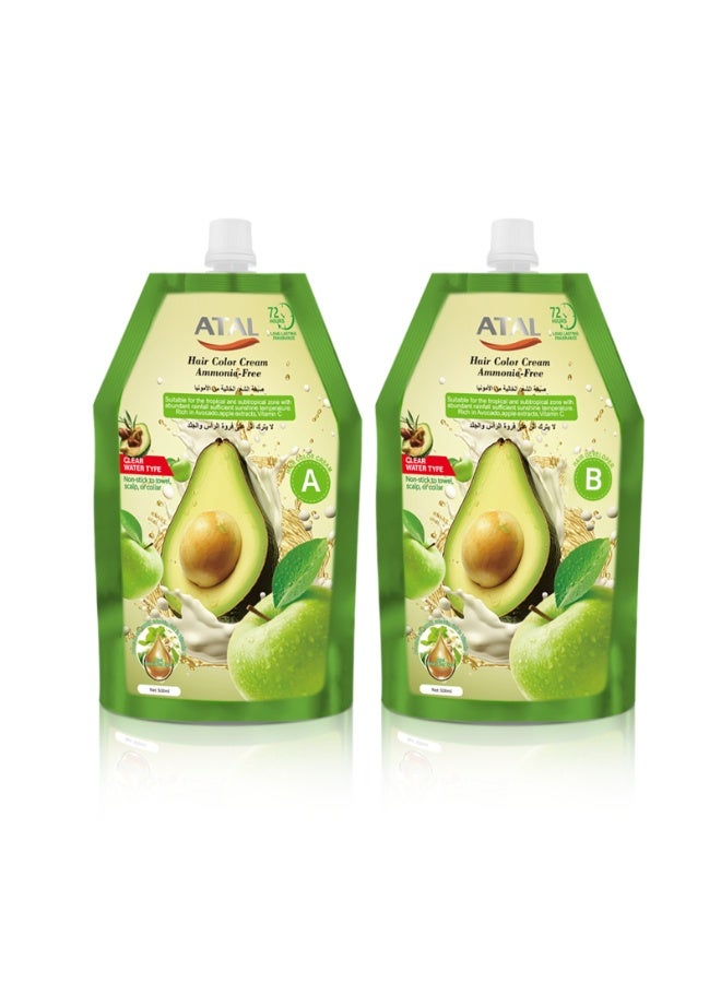 ATAL Natural Hair Dye (Natural Black) Avocado Pro No Ammonia with Avocado & Apple Cream Extract 500ml + Developer 500ml Skin Free Technology - Image 2