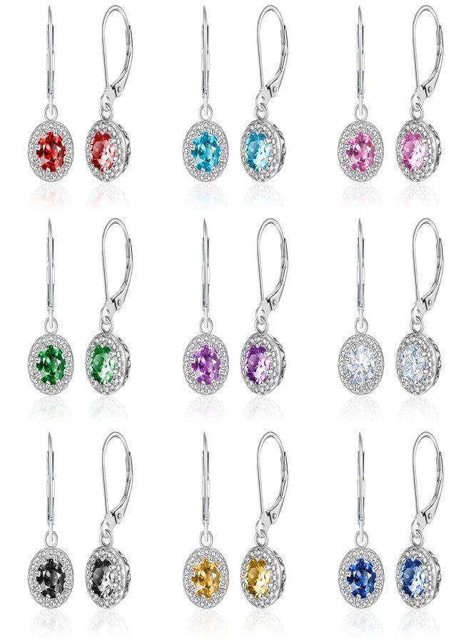 KesaPlan Dangle Earrings for Women Multicolor Crystal Drop Earrings Set and Fashion Cubic Zirconia Leverback Earrings 925 Silver Hypoallergenic Dangle Earrings Trendy Jewelry Gifts for Women (Silver-2) - Image 1