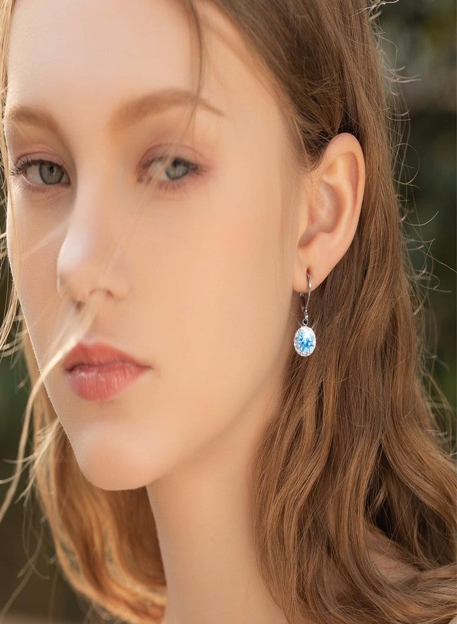 KesaPlan Dangle Earrings for Women Multicolor Crystal Drop Earrings Set and Fashion Cubic Zirconia Leverback Earrings 925 Silver Hypoallergenic Dangle Earrings Trendy Jewelry Gifts for Women (Silver-2) - Image 3