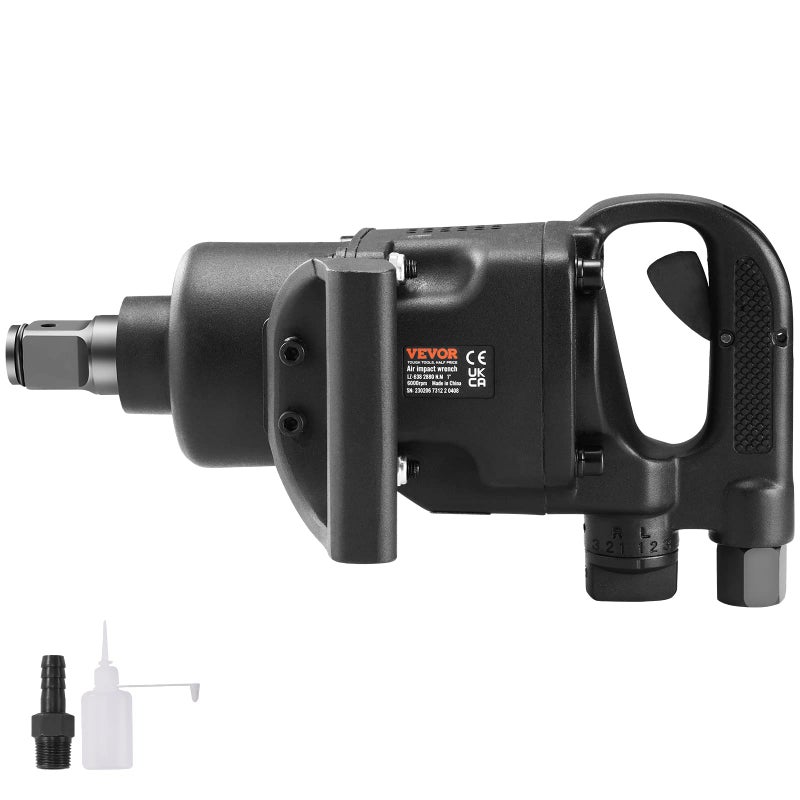 VEVOR 1 Inch Air Impact Wrench, Up to 2730 ft-lbs Reverse Torque Output 1" Pneumatic Impact Gun Lightweight w/ 2 Handles for Heavy Duty Repairs and Maintenance - Image 1