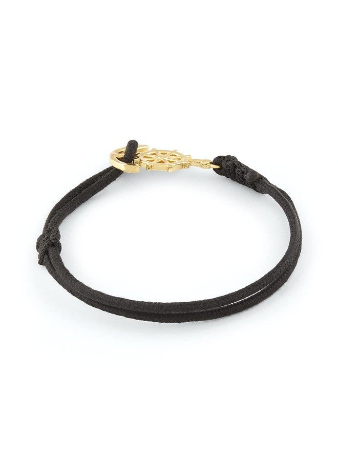 مينوتيا سوار مينوتيا الأنيق ذو الطبقتين بتصميم مرساة بحرية من سبيكة النحاس الأصفر، مناسب للرجال والنساء - ذهبي | مضاد للحساسية، لطيف على البشرة، ومناسب للجنسين | هدية مثالية له/لها/لصديق/بحار - Image 4