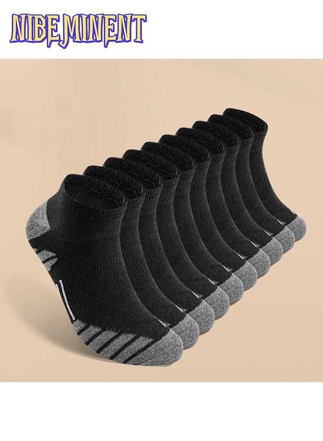 NIBEMINENT 10 Or 20 Pairs Of Men's Anti Odor & Sweat Absorption Low Cut Socks, Comfy & Breathable Socks, For Daily & Outdoor Wearing, All Seasons Wearing