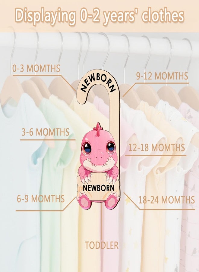 MCIAONE Baby Clothes Dividers for Closet - Wooden Baby Size Closet Dividers Newborn to 24 Months, Unique Dinosaur Design Babies Clothes Organizer for Nursery Decor Gender-Neutral Newborn Hangers (Set of 8) - Image 4