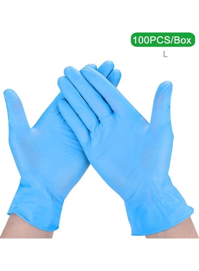 Disposable Latex Examination Gloves 100 Pieces, Powder Free, Non Sterile, Single Use, Ambidextrous Fit, Large Size for Hygiene, Cleaning and Daily Protection - Image 1
