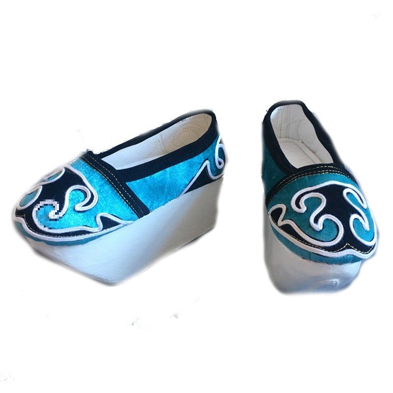 Shuixi Opera Young Man'S Shoes, Ancient Costume Male Scholar Shoes, Cloud Shoes, Yellow Plum Opera Liangzhu Young Man'S Boots, Wooden Soles - Image 1