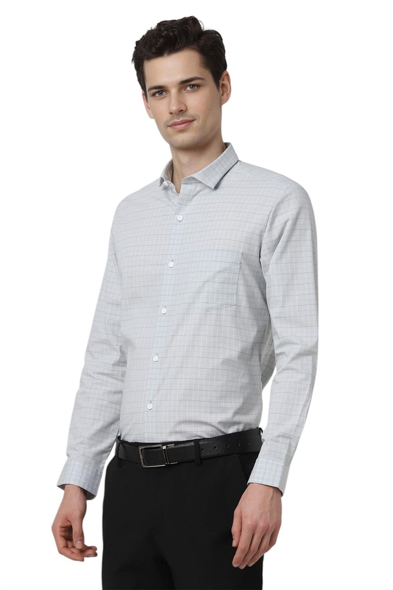 Peter England Men Grey Slim Fit Shirt - Image 2