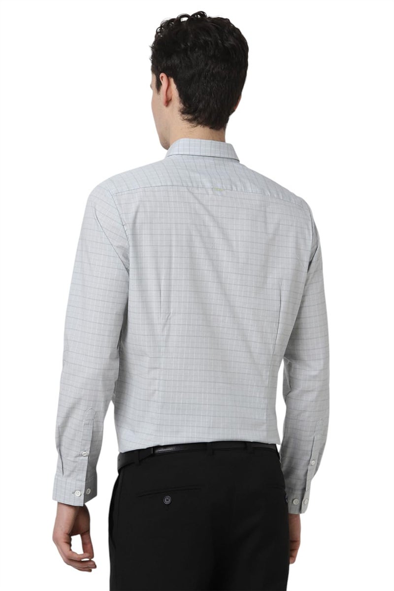 Peter England Men Grey Slim Fit Shirt - Image 3