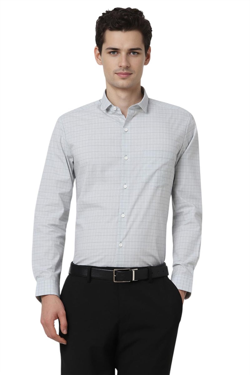 Peter England Men Grey Slim Fit Shirt - Image 1