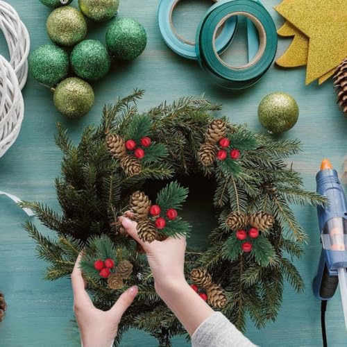 YGbridge Christmas Floral Picks, 30Pcs Pine Cone Holly Berry Stems for Crafts, Artificial Christmas Picks and Sprays, Red Berry Branches Greenery for Christmas Home Decor, Garland, Wreath (30) - Image 4