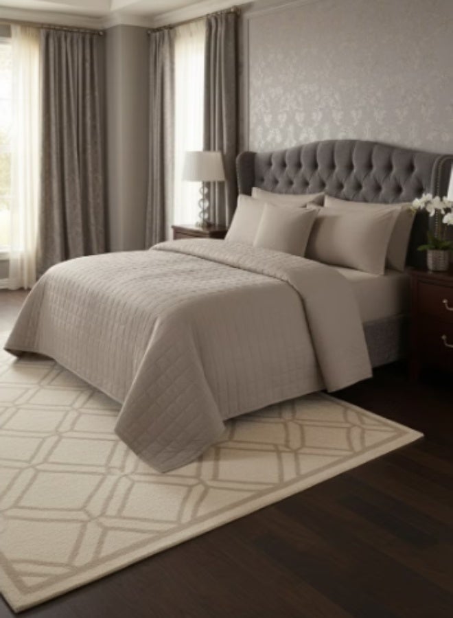 Double bed sheet set, 6 pieces, compressed – quilt 230x240cm with a bed sheet 200x220+30cm, in an elegant design that adds a touch of luxury. - Image 1