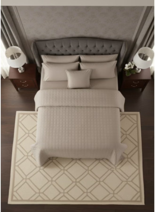 Double bed sheet set, 6 pieces, compressed – quilt 230x240cm with a bed sheet 200x220+30cm, in an elegant design that adds a touch of luxury. - Image 3