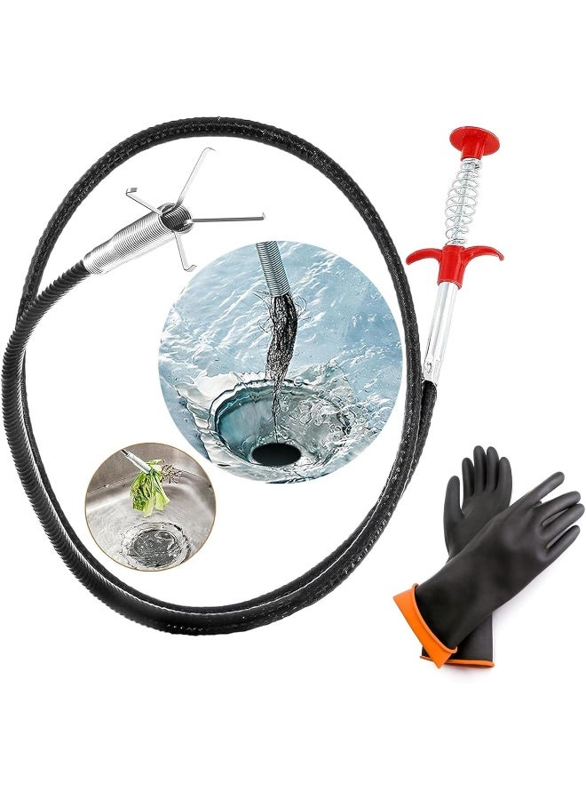 Poaker Flexible Drain Cleaner Wire Stick Effortlessly Clears Clogs And Catches Hair In Sinks, Drains, And Bathtubs For Kitchen And Bathroom Use - Image 1