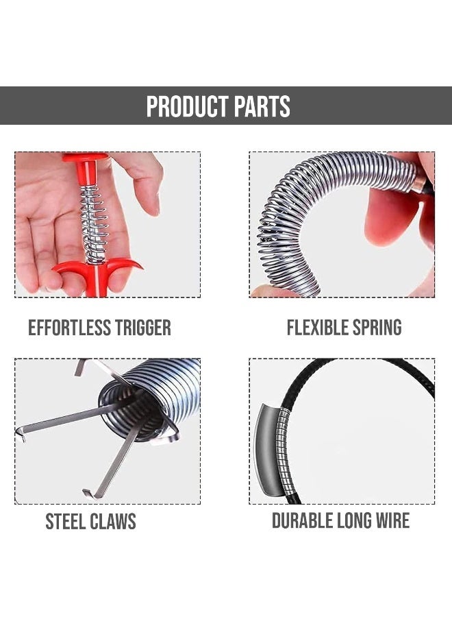 Poaker Flexible Drain Cleaner Wire Stick Effortlessly Clears Clogs And Catches Hair In Sinks, Drains, And Bathtubs For Kitchen And Bathroom Use - Image 4