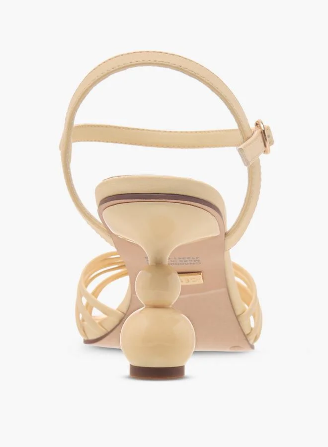 Celeste YELLOW Women Stylised Heel Ankle Strap Sandals for Women | Best Price UAE
