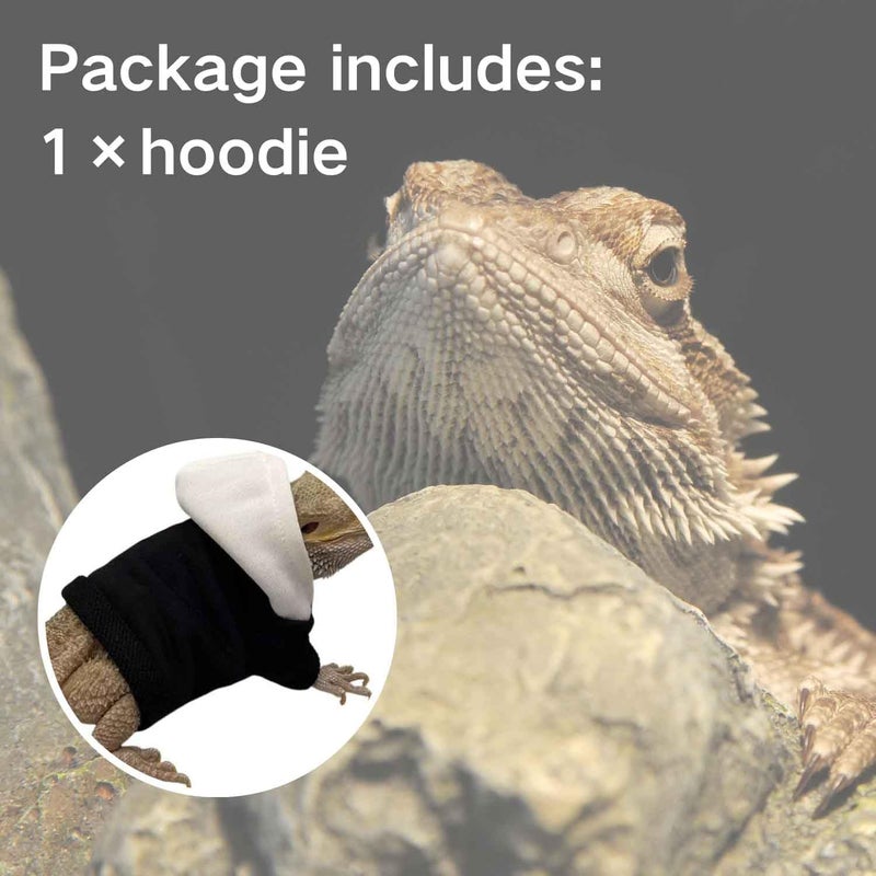 TTMIMIK Bearded Dragons Hoodie & Sweater - Handmade Adjustable Sweater Reptile Jacket Shirt for Skin Protection Small Animal Costume Apparel for Lizard Bearded Dragon Guinea Pig Ferret (Black) - Image 4