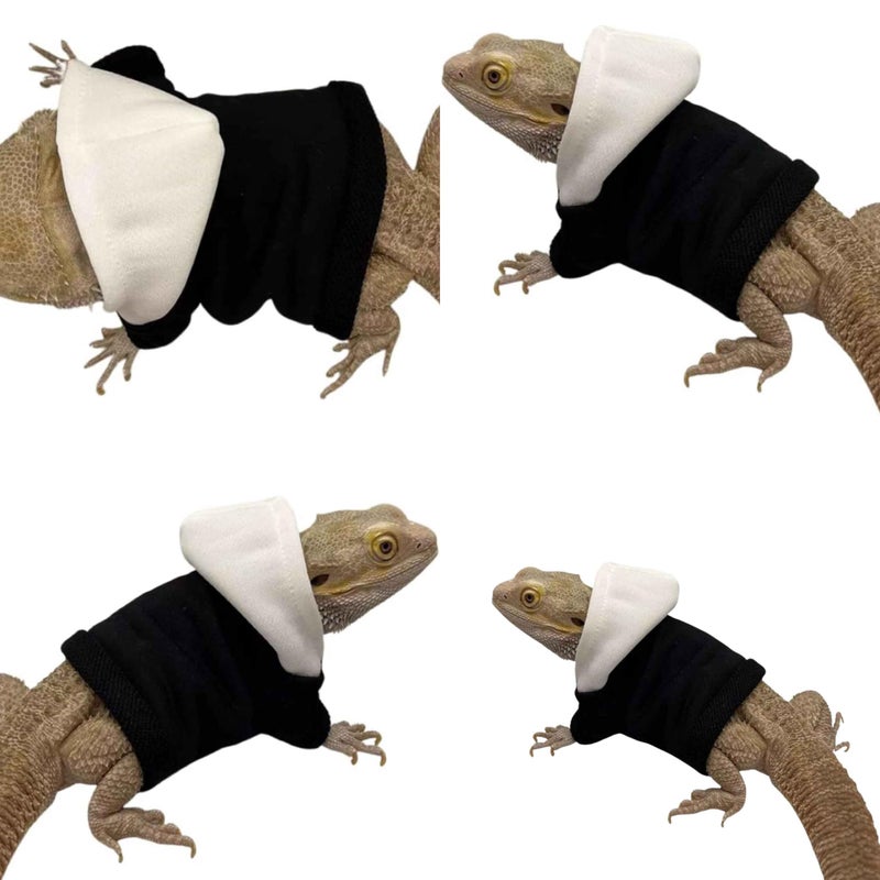 TTMIMIK Bearded Dragons Hoodie & Sweater - Handmade Adjustable Sweater Reptile Jacket Shirt for Skin Protection Small Animal Costume Apparel for Lizard Bearded Dragon Guinea Pig Ferret (Black) - Image 5