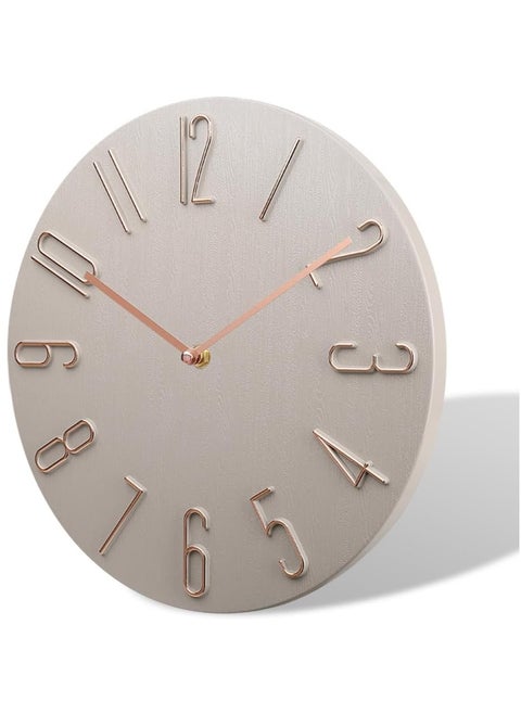 12 Inch Unique Design Round Wall Clock with Fashion Three-dimensional Figures, Aesthetic Art Deco Wall Clock for Living Room Decor, Modern Wall Clock with Accurate and Easy to Read (Light)